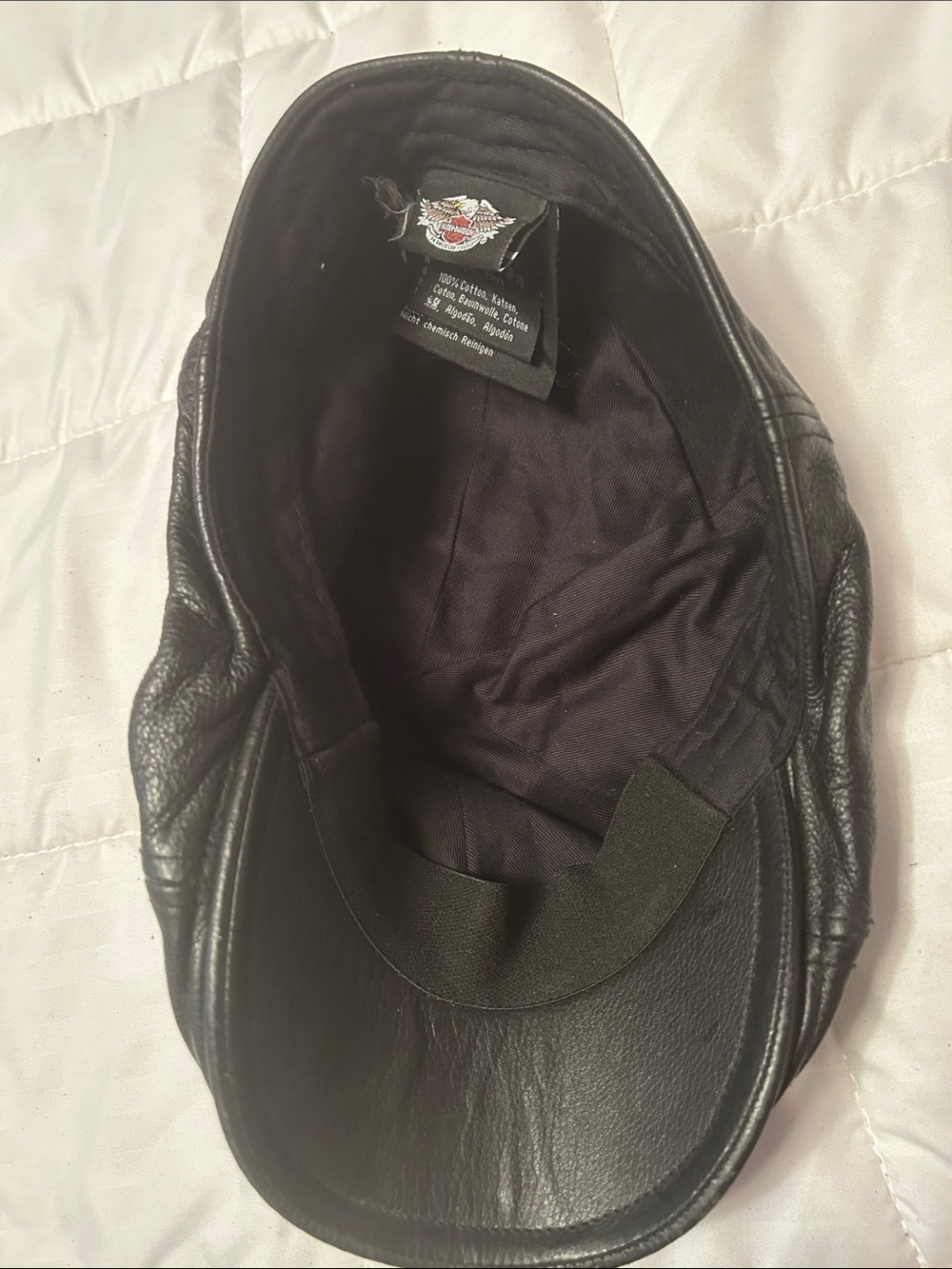 Harley-Davidson Black Leather Gloves and Hat - Picture 12 of 13